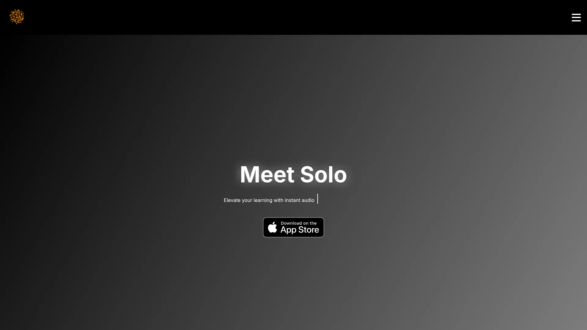 Solo AI homepage