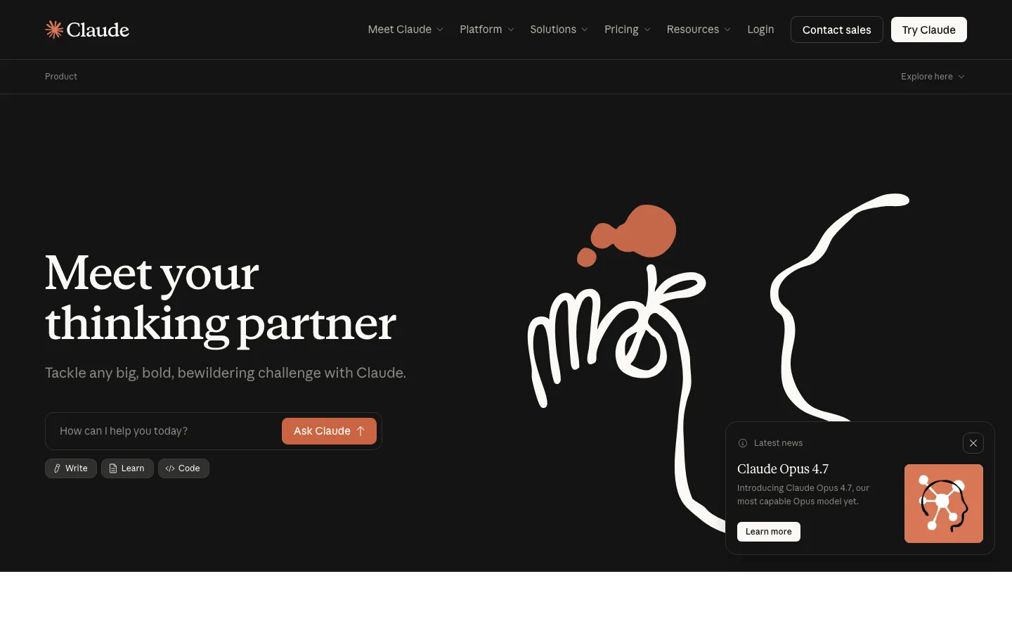 Claude product page