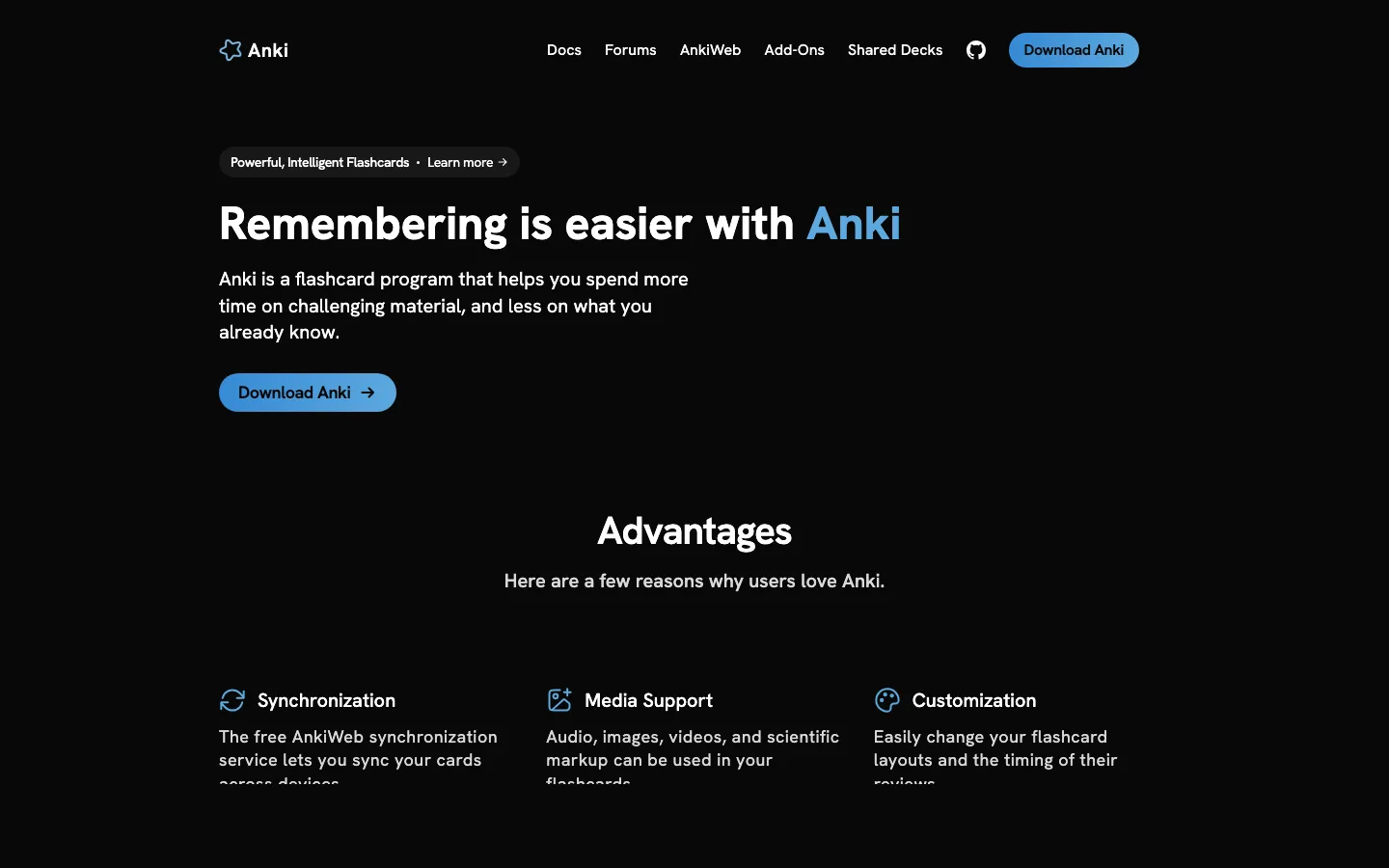 Anki homepage