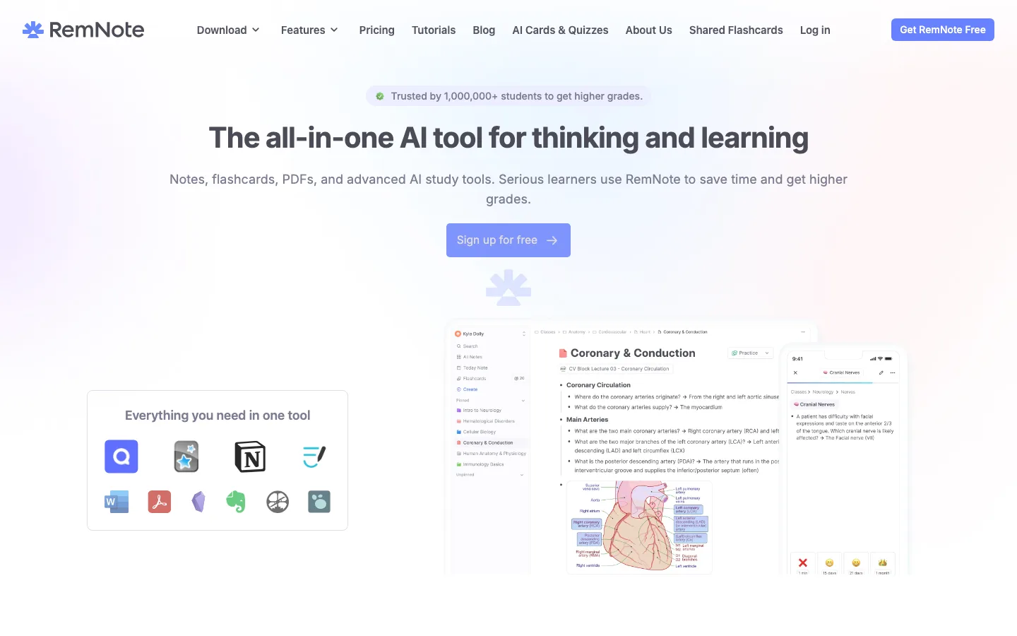 RemNote homepage