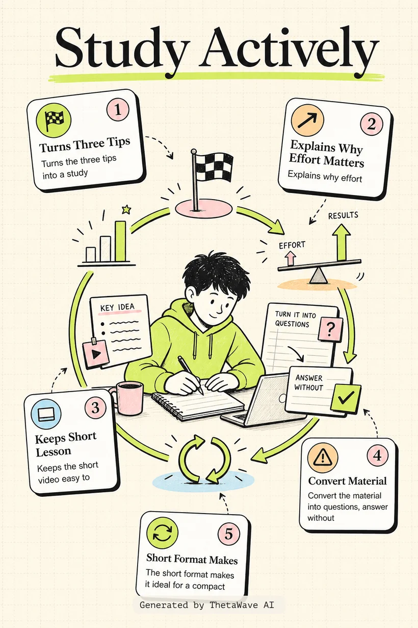 Infographic for 3 tips on how to study effectively