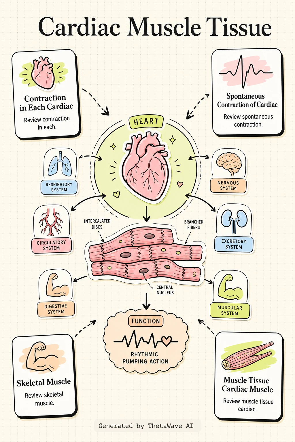 Infographic for Anatomy and Physiology 2e: 10.7 Cardiac Muscle Tissue