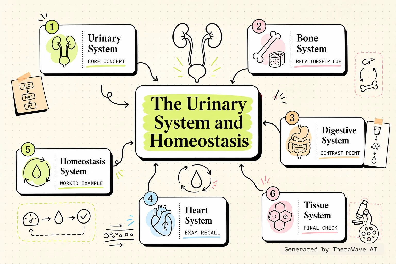 Mind map for Anatomy and Physiology 2e: 25.10 The Urinary System and Homeostasis