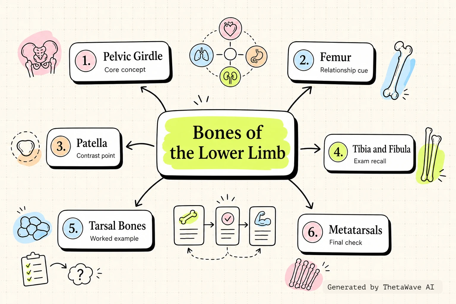 Mind map for Anatomy and Physiology 2e: 8.4 Bones of the Lower Limb