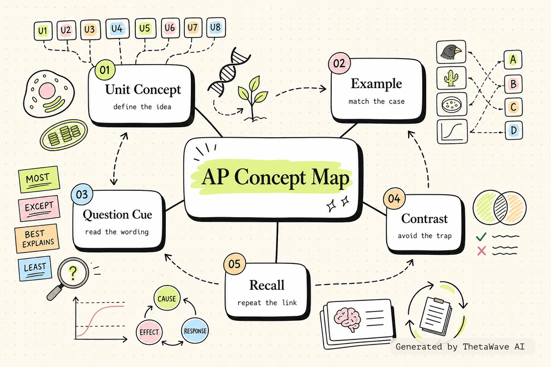 Mind map for AP Biology Full Course Review (All 8 Units)|Everything You Need to CRUSH the AP BIO Exam!