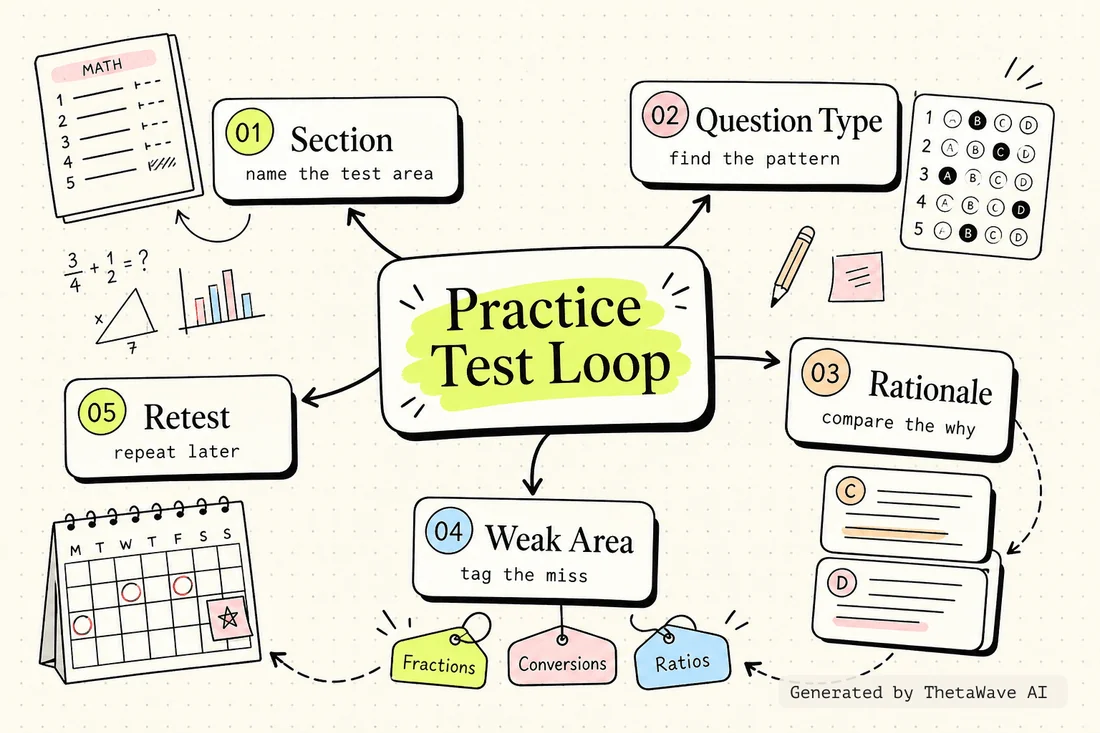 Mind map for ATI TEAS Test Math Review - Study Guide
