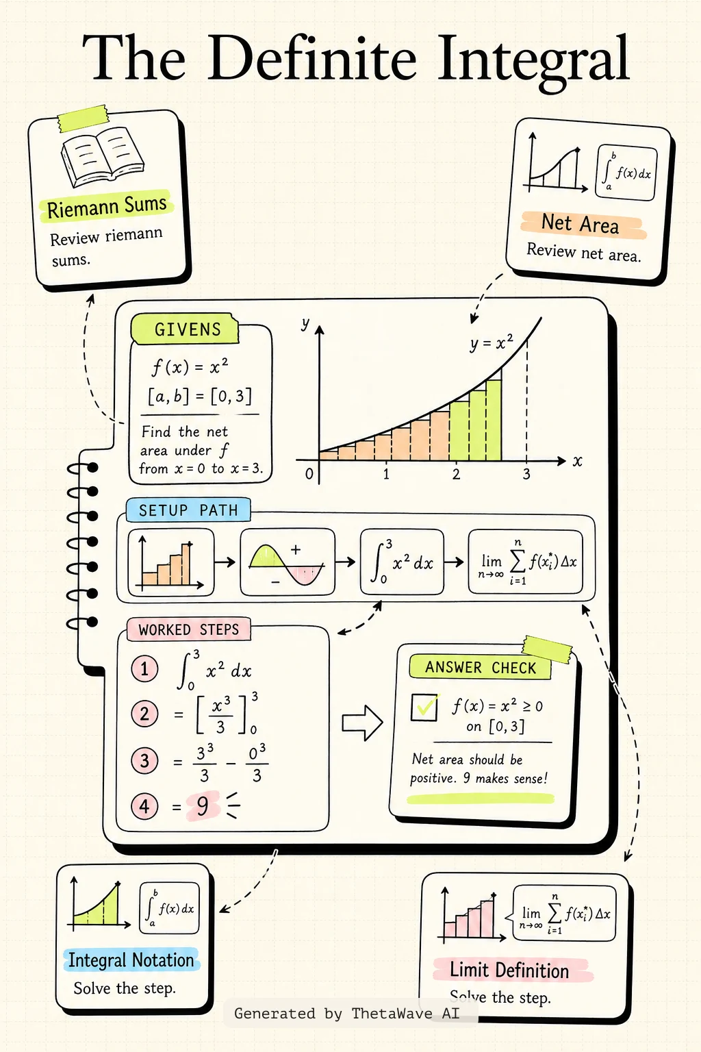 Infographic for Calculus Volume 1: 5.2 The Definite Integral