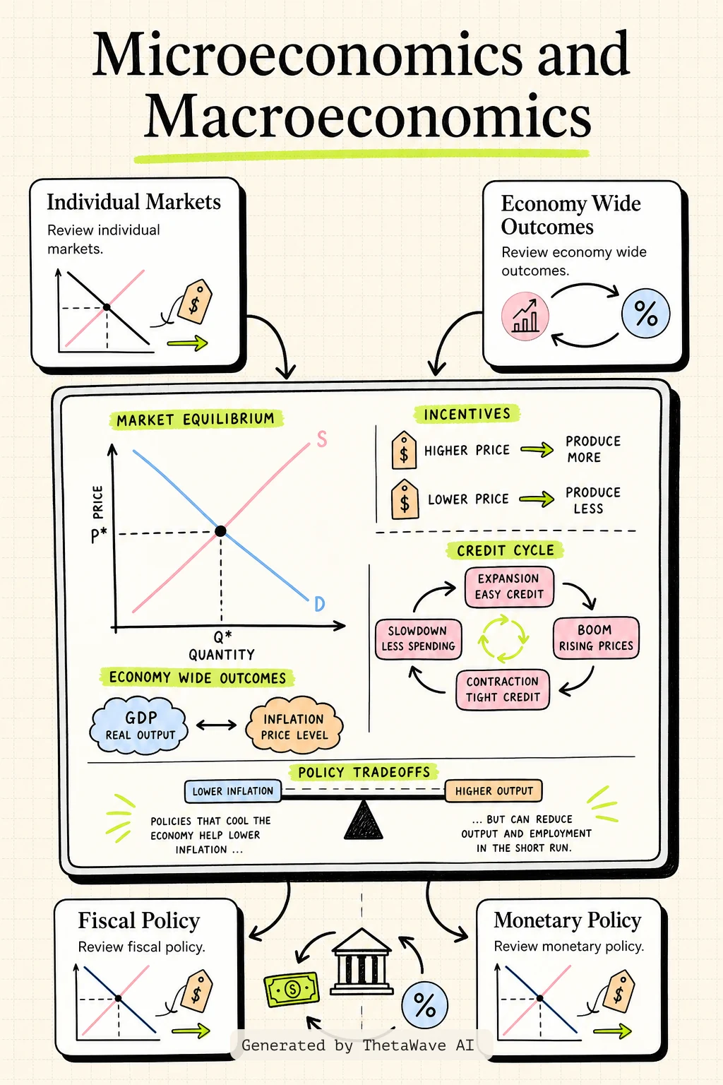 Infographic for Principles of Economics 3e: 1.2 Microeconomics and Macroeconomics