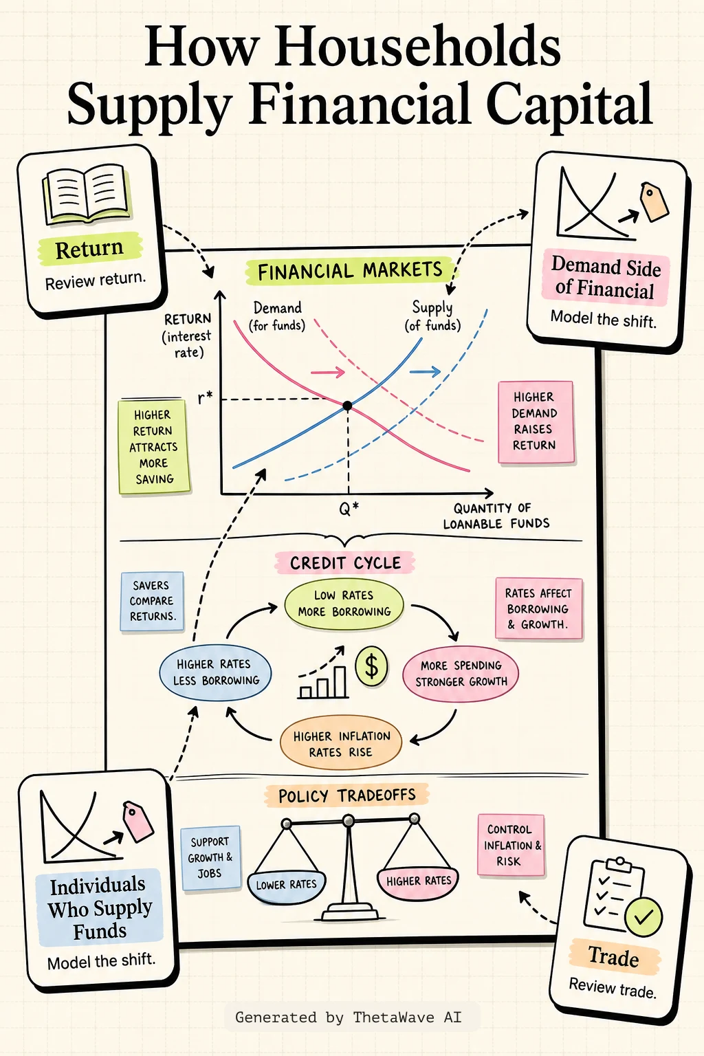 Infographic for Principles of Economics 3e: 17.2 How Households Supply Financial Capital
