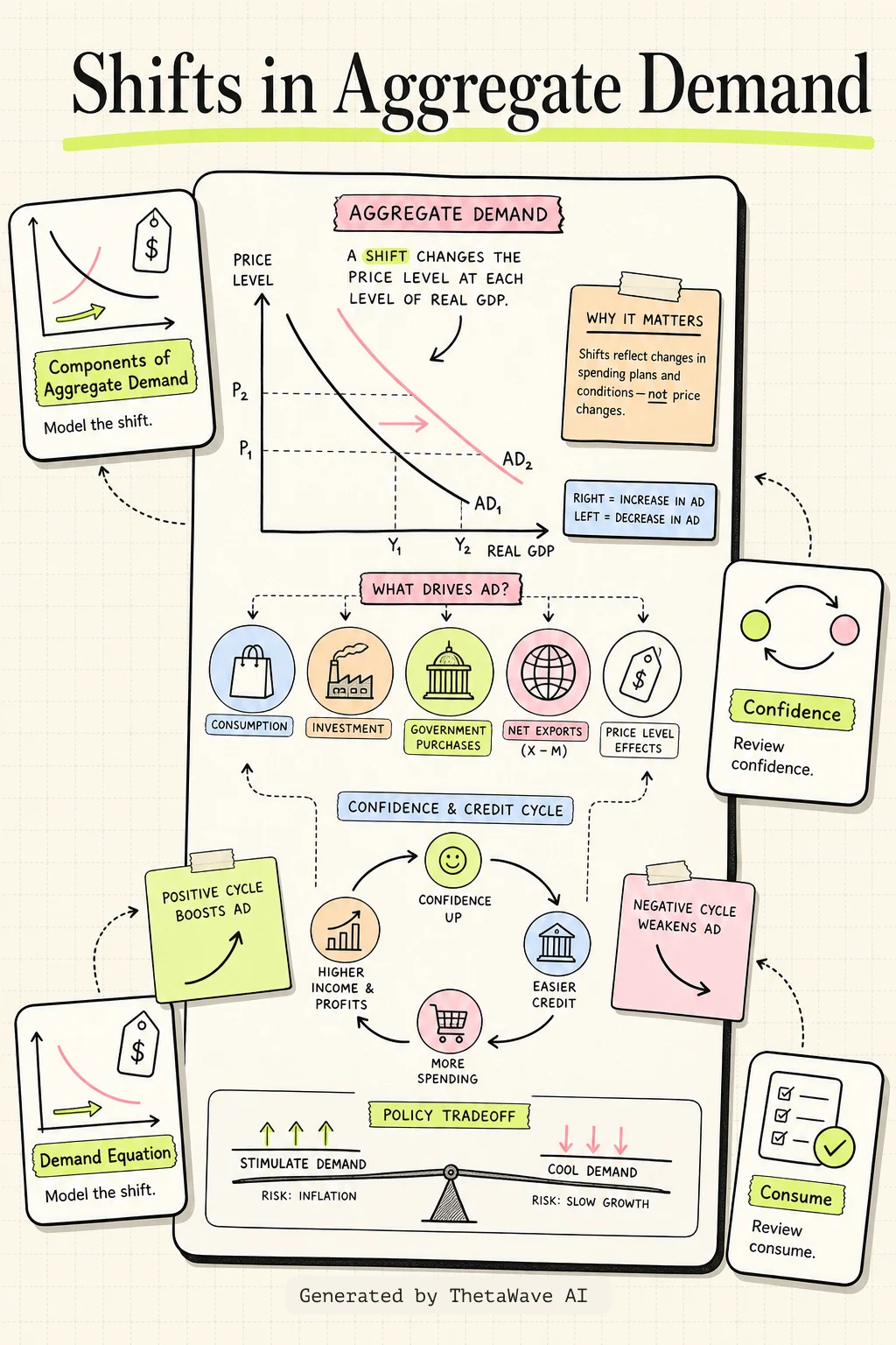 Infographic for Principles of Economics 3e: 24.4 Shifts in Aggregate Demand