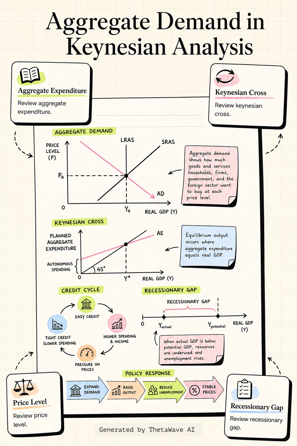Infographic for Principles of Economics 3e: 25.1 Aggregate Demand in Keynesian Analysis