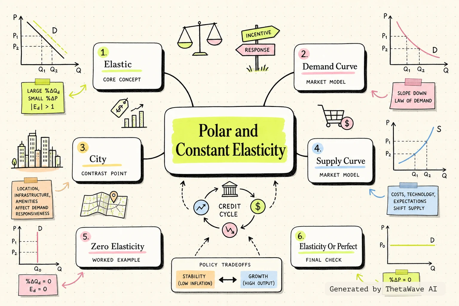 Mind map for Principles of Economics 3e: 5.2 Polar Cases of Elasticity and Constant Elasticity