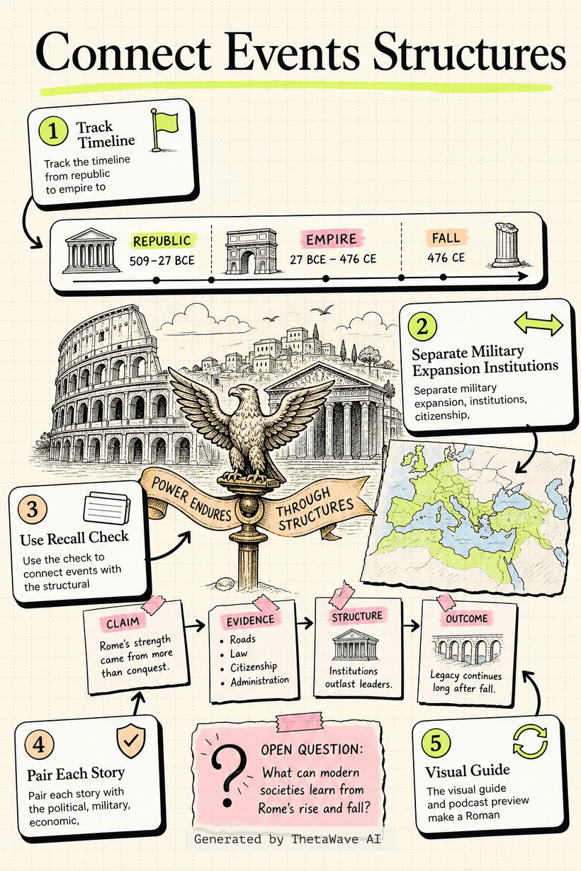 Infographic for Gregory Aldrete: The Roman Empire - Rise and Fall of Ancient Rome | Lex Fridman Podcast #443