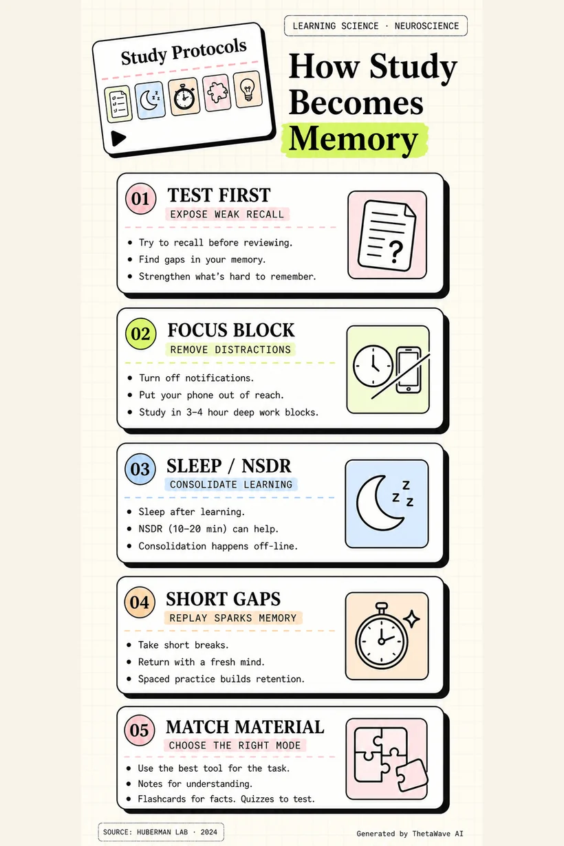 Infographic for Optimal Protocols for Studying & Learning