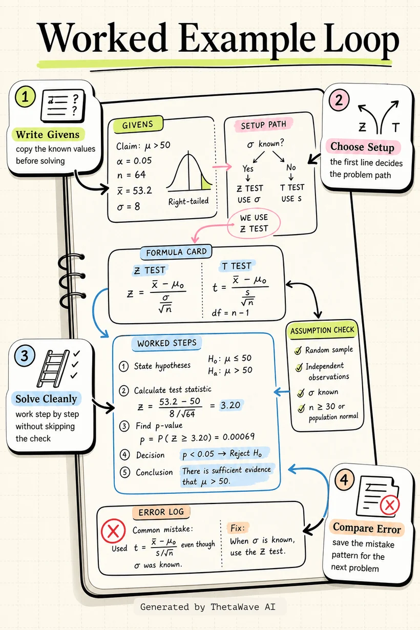 Infographic for Hypothesis Testing Problems - Z Test and T Statistics - One and Two Tailed Tests 2