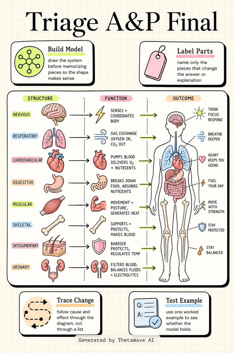 Infographic for MASSIVE Final Exam Review - Anatomy & Physiology 1
