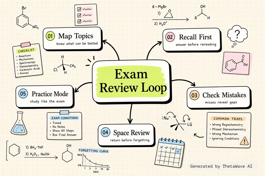 Mind map for Organic Chemistry 1 Final Exam Review