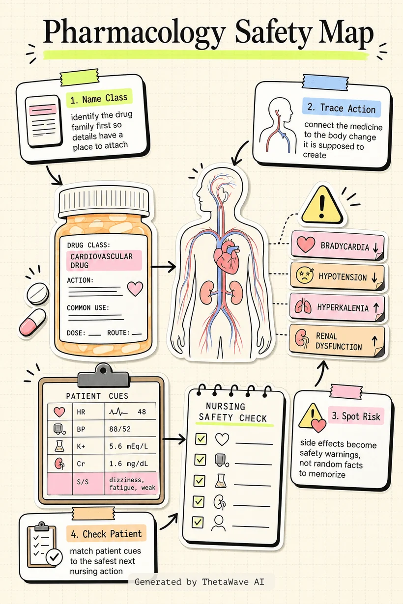 Infographic for Pharmacology Cardiovascular Drugs Nursing NCLEX Review