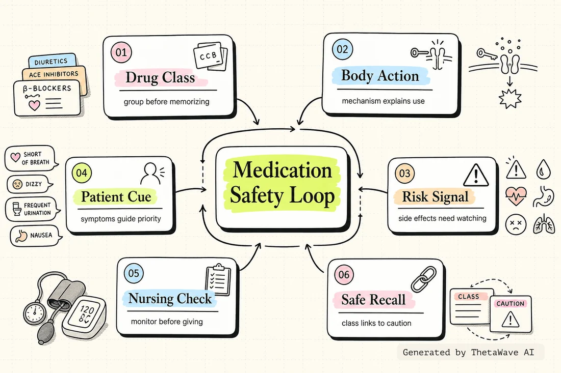 Mind map for Pharmacology Made Easy - Common Medication Endings
