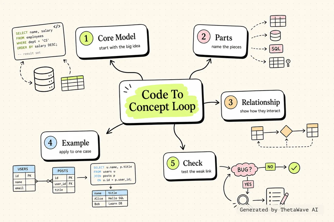 Mind map for SQL Tutorial - Full Database Course for Beginners